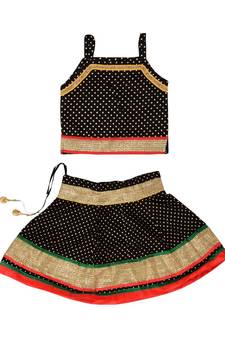 Baby Girls Skirt and Top Self Design Hand Block Print