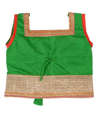 Green Baby Girls Skirt and Top Heavy Lace Border Work Design 3