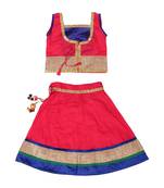 Pink Baby Girls Skirt and Top Heavy Lace Border Work Design