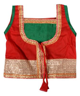 Red Baby Girls Skirt and Top Heavy Lace Border Work Design 2