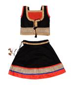 Black Baby Girls Skirt and Top Heavy Lace Border Work Design