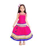 Pink Baby Girls Skirt and Top Self Design Hand Block Print