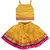 Yellow Baby Girls Skirt and Top Self Design Hand Block Gold Print