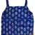 Blue Baby Girls Skirt and Top Self Design Hand Block Gold Print
