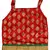 Red Baby Girls Skirt and Top Self Design Hand Block Gold Print