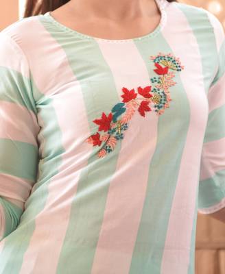 green rayon kurti with plazo 2