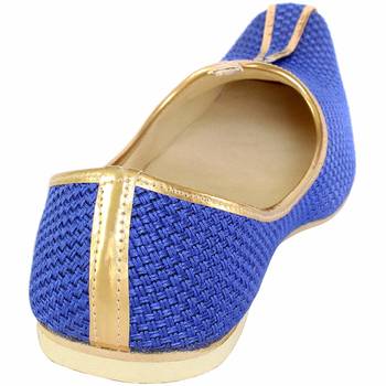 Men's Blue Jute Wedding Sherwani Mojari - UK 6 3