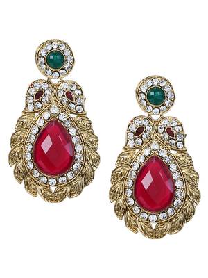 Drop Earring with Red Stone 1