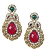 Drop Earring with Red Stone