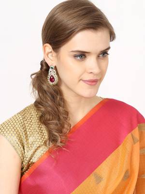 Drop Earring with Red Stone 3