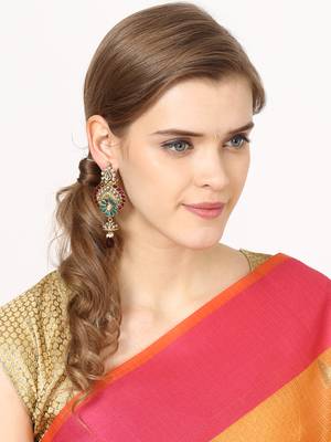 Drop Earring with Maroon Stone 3