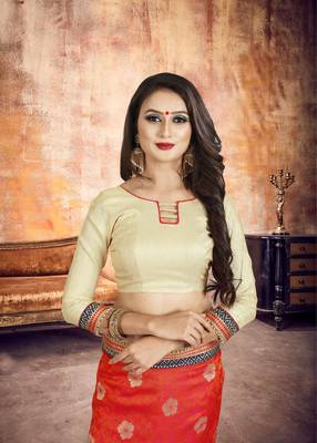 Red Embroidered Silk Designer Wedding Saree With Blouse Piece 4