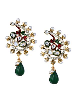 Drop Earring with Enamel Work 1