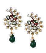 Drop Earring with Enamel Work