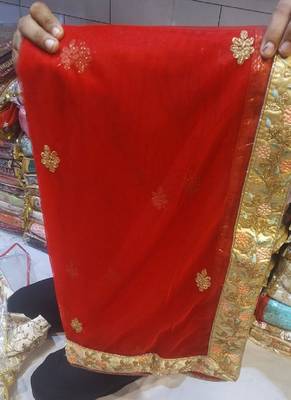 Cream Embroidered Velvet Lehenga With Dupatta 4