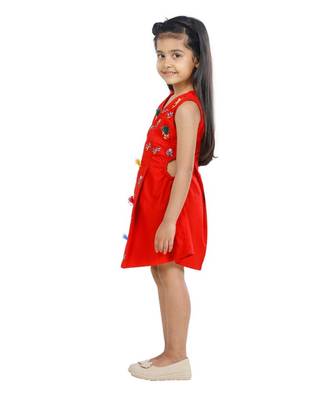 Red Tassel embroidery Dress 2