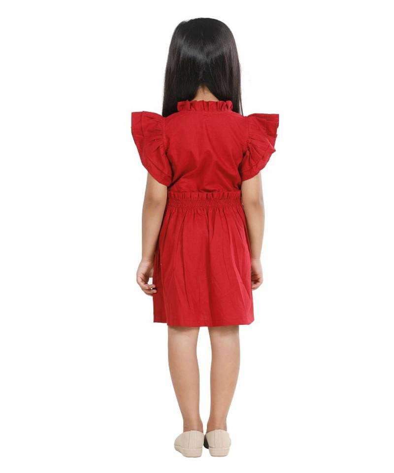 Maroon Balleria embroidery Dress