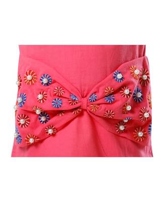 Pink Big Bow Embroidery Dress 4