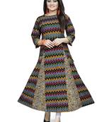 Multicolor printed cotton ethnic kurtis