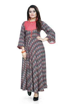 Multicolor printed rayon ethnic kurtis 1