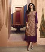 Wine Printed Silk Ethnic Kurtis