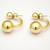 Golden Stud Ball Tops Earings With Hanging Ball Design