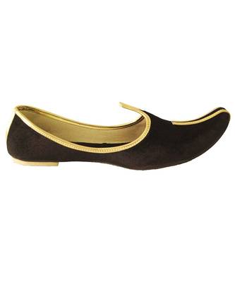 Men's Black Velvet Wedding Sherwani Mojari - UK 6 2