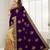 Wine embroidered velvet saree with blouse