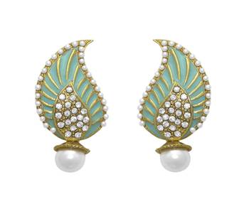 Stud Firozi Enamel Keri Fashion Ethnic Traditional Earrings For Women 3