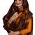 Women'S Orange & Brown Cotton Printed Readymade Patiyala Suit Set