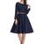 Dark Blue Color Satin Western Short dresses