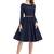 Dark Blue Color Satin Western Short dresses