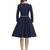 Dark Blue Color Satin Western Short dresses