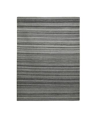 Grey Woollen Stripes Patterned Hand Woven Rectangle Carpet 2