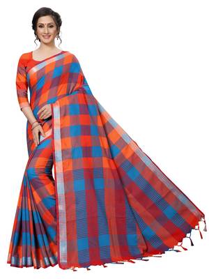 Multicolor Printed Art Silk Saree With Blouse 1