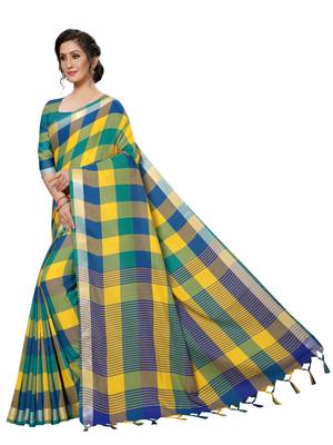 Multicolor Printed Art Silk Saree With Blouse 2