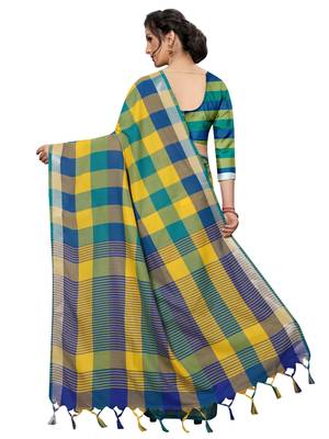 Multicolor Printed Art Silk Saree With Blouse 3