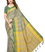 Green Printed Art Silk Saree With Blouse