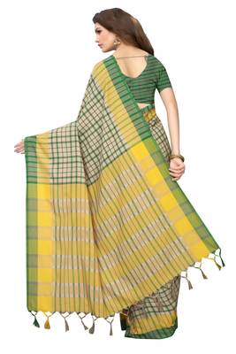 Green Printed Art Silk Saree With Blouse 3