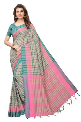 Pink Printed Art Silk Saree With Blouse 1