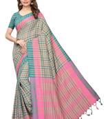 Pink Printed Art Silk Saree With Blouse
