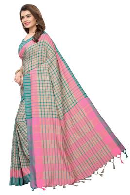 Pink Printed Art Silk Saree With Blouse 2