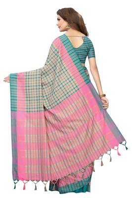 Pink Printed Art Silk Saree With Blouse 3