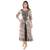 Grey Cotton Self Design Double Layered Kurti for Women