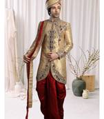 Gold Embroidered Jacquard Stitched Sherwani
