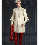 Gold Embroidered Jacquard Stitched Sherwani