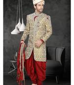 Gold Embroidered Jacquard Stitched Sherwani