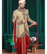 Gold Embroidered Jacquard Stitched Sherwani