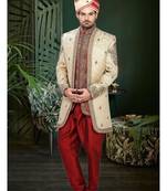Gold Embroidered Jacquard Stitched Sherwani