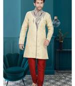 Gold Embroidered Jaquard Stitched Sherwani